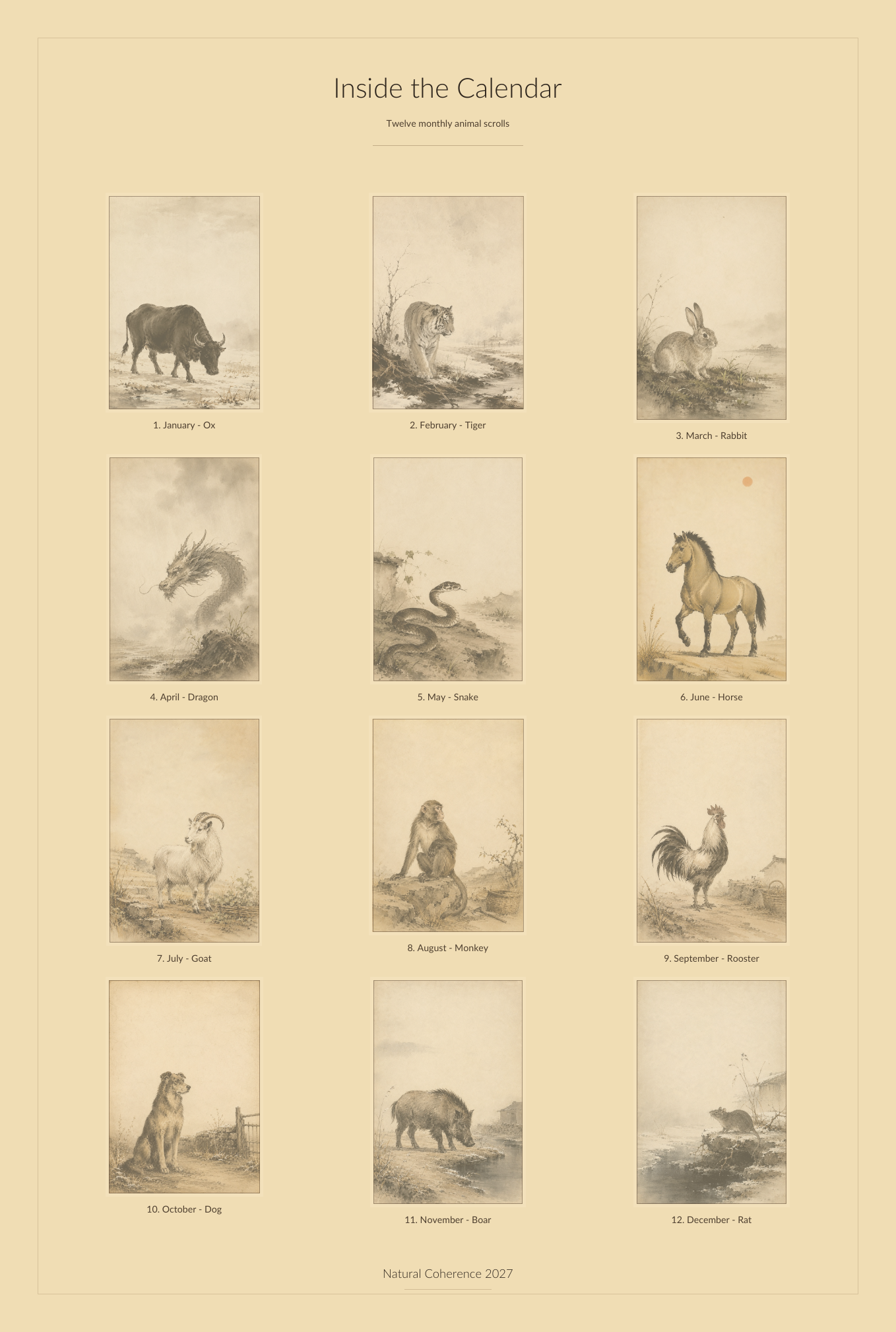 Natural Coherence Calendar 2027 – Fire Goat Year